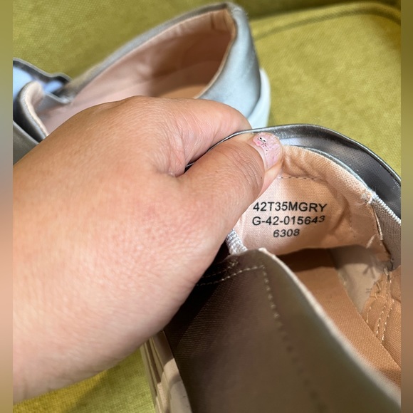 Satin Ruffle Shoe Silver Shimmer Loafer Slip On   Sneaker Topshop Kawaii Tawny 6 - Picture 9 of 15